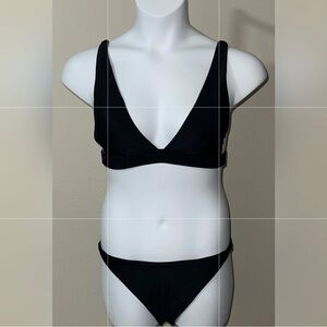 Dnzzs Women’s Black 2 Piece Padded Bikini Swimsuit, Size M